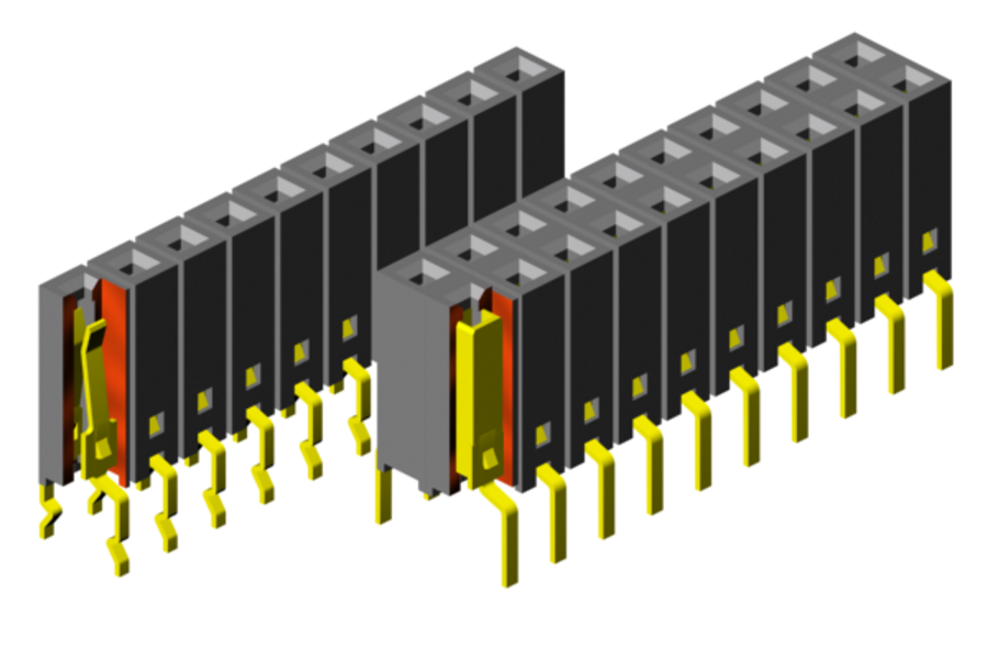 Through-hole soldering (THT) - "dual entry" female headers