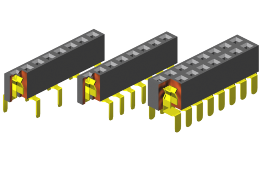 Through-hole soldering (THT) - "dual entry" female headers "low profile"