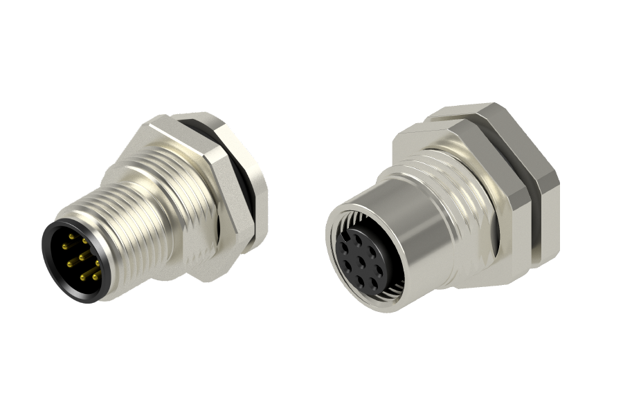 M12 Circular Connector A-Coding in "solder cup" version ( for hand soldering )