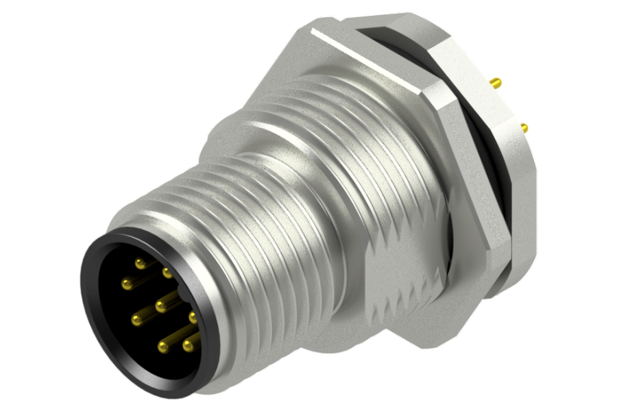 M12 Circular Connector A-Coding Through-hole soldering (THT)