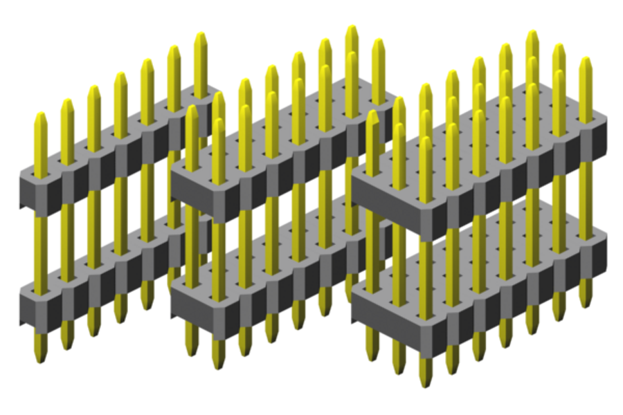 Through-hole soldering (THT) - "double plastic board spacer" pin headers
