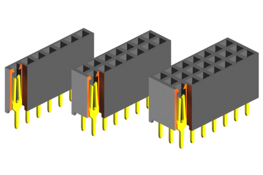 Through-hole soldering (THT) - vertical female headers