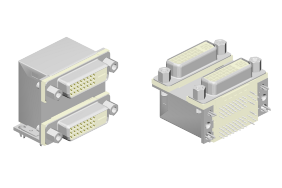 Analog / Digital 24+5-pin & Digital 24-pin dual port 90°