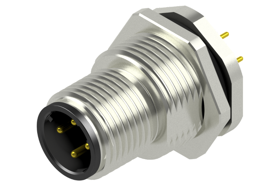 M12 Circular Connector A-Coding Through-hole soldering (THT)
