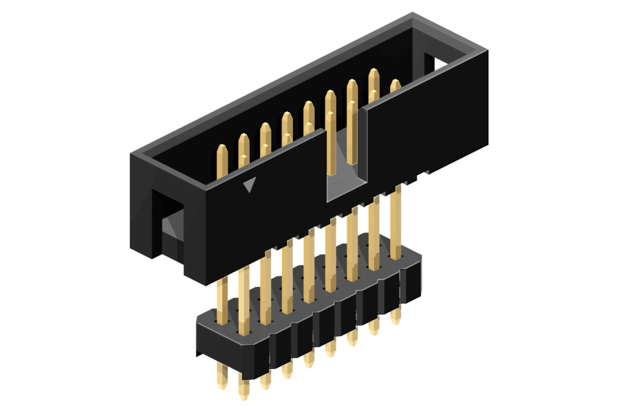 Through-hole soldering (THT) - raised box header