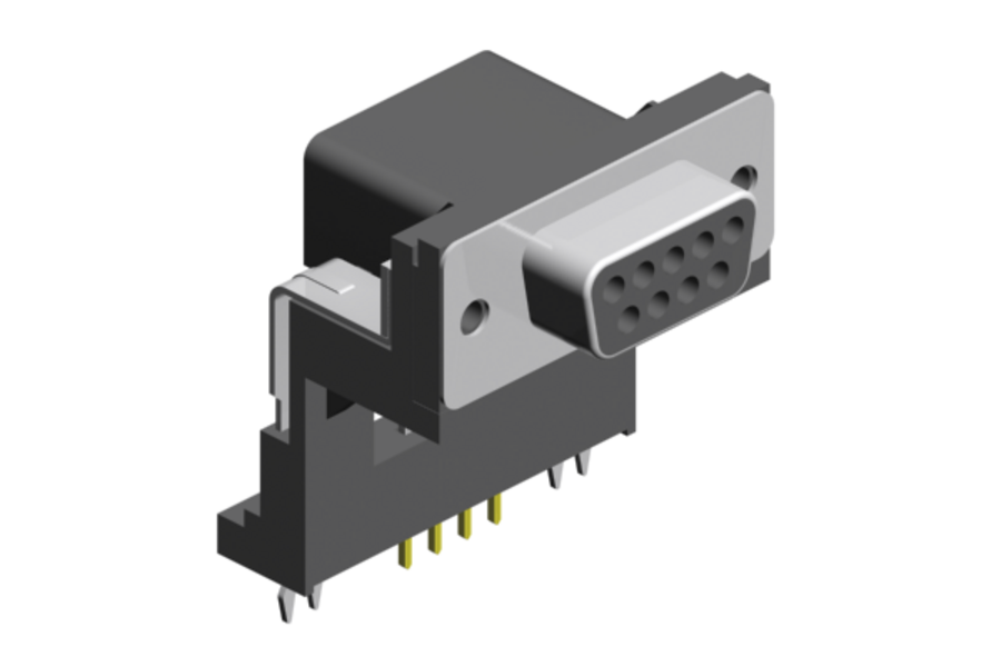 90° raised standard D-Sub 9-pin