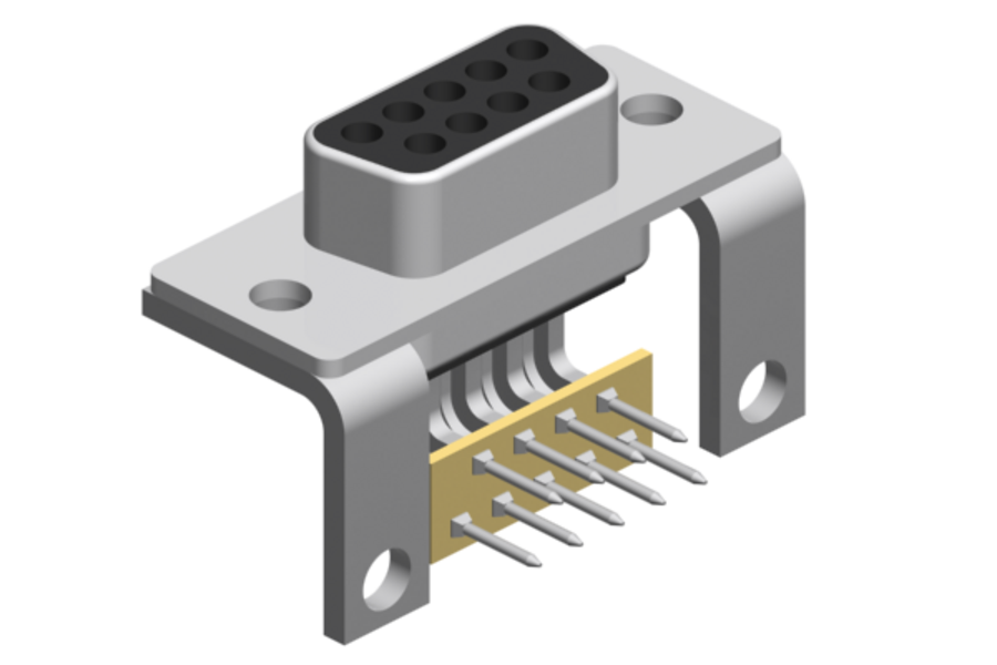 THT version -90°- open body with mounting brackets