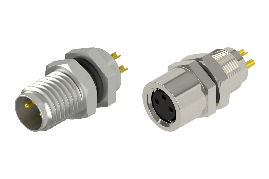 M8 Circular Connector A-Coding in "solder cup" version ( for hand soldering )