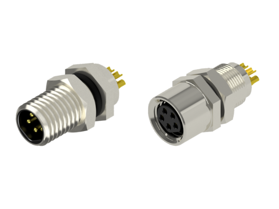 M8 Circular Connector B-Coding in "solder cup" version ( for hand soldering )