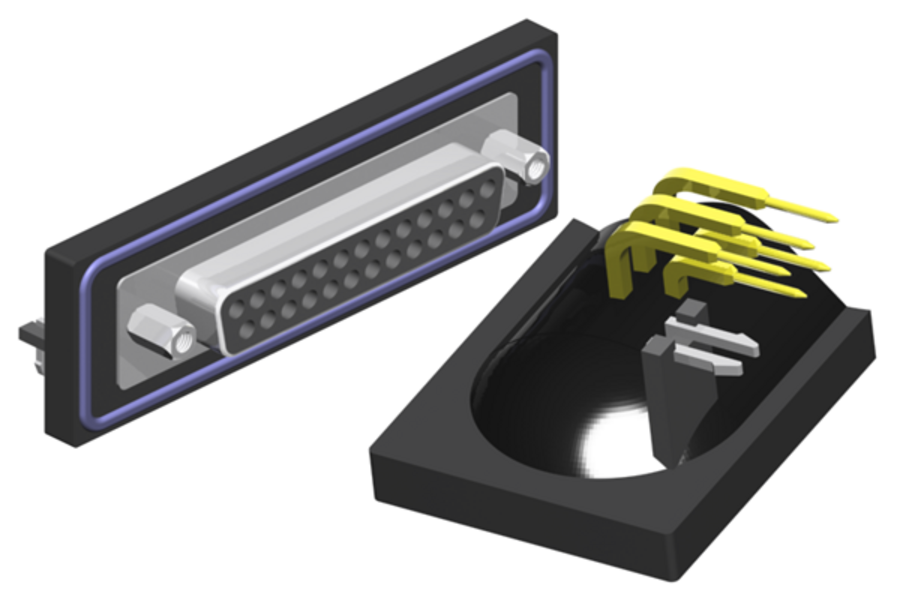 THT version -90°- standard with mounting brackets