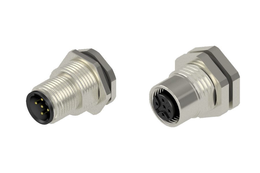 M12 Circular Connector A-Coding in "solder cup" version ( for hand soldering )