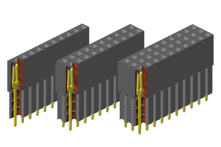 Through-hole soldering (THT) - vertical female header "elevated" version