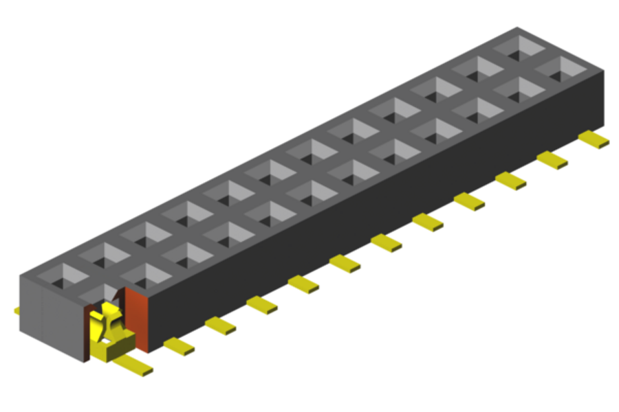 Surface-mount soldering (SMT) - vertical female header "low profile"