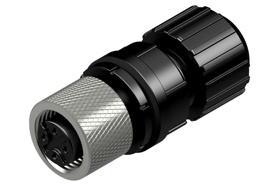 M12 Circular Connector A-Coding as "field assembly" version